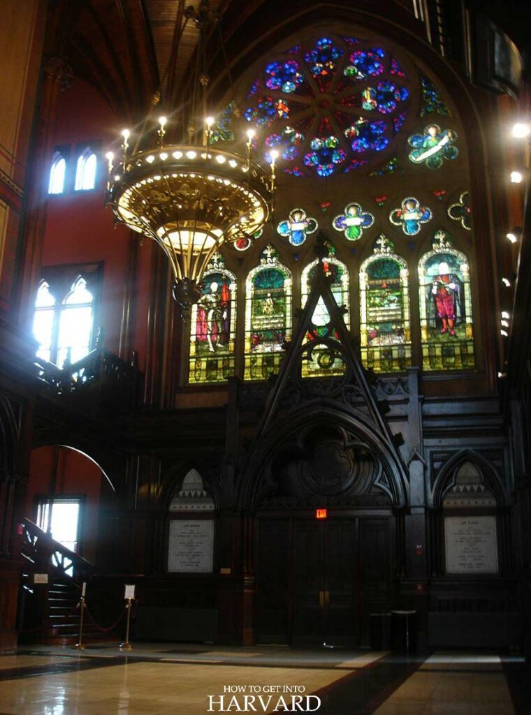 Harvard Memorial Hall Sanders Theatre University campus inside visiting